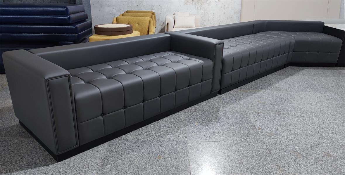 Gray Modular Karaoke Sofa in L-shape