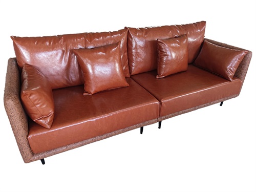 Elegant Club leather banquette seating Sofa with Embossed Pattern