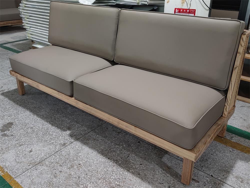 Natural Wood & Woven Back Coffee Shop Booth Sofa