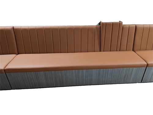 Premium Leather Vertical Channel Wall Bench Commercial Booth Seating for BBQ Restaurants