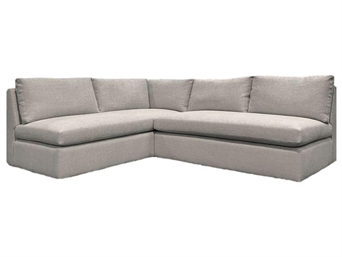 Light Gray Linen Modern L-Shaped Corner Booth Sofa for Clubs and Lounges