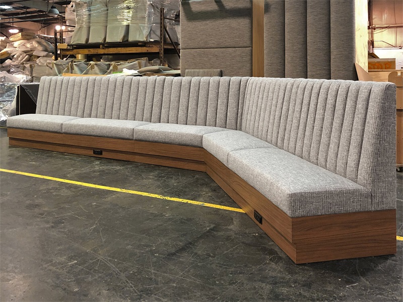 L-Shaped Corner Booth Sofa for Cafés