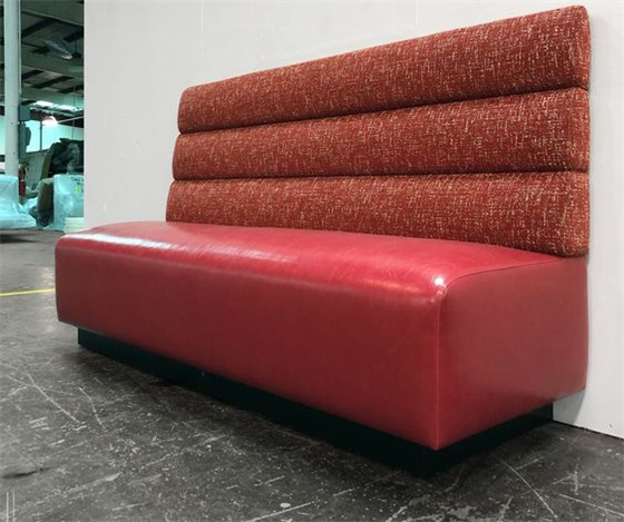 Modern Red Leather Booth Sofa 