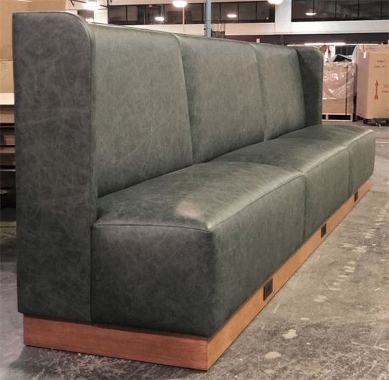 Retro Style Vinyl Booth Seating for Restaurants - Commercial High Back Dining Booth