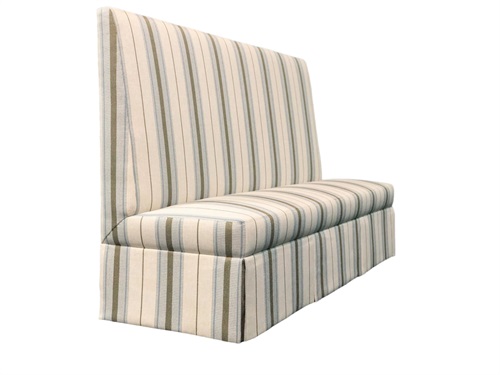 Striped Upholstered Hotel Booth Seating – Modern, Skirted Design for Restaurants and Lounges