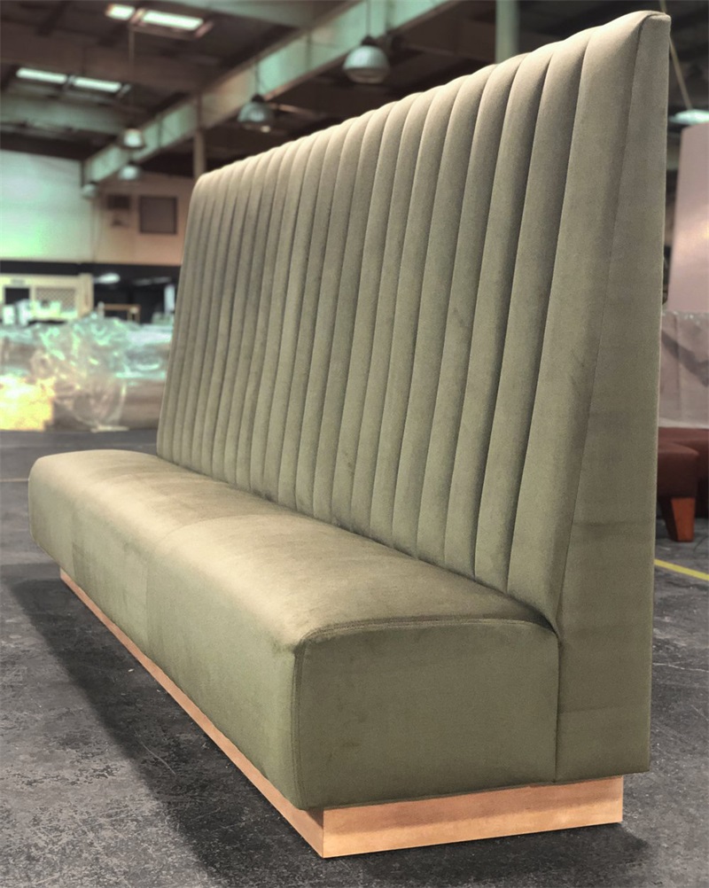 Elegant Green High-Back Booth Seating for Modern Western Restaurants 