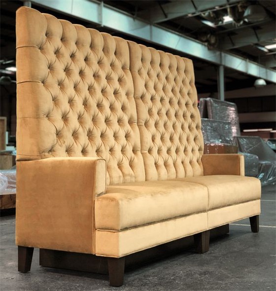 High Back Button-Tufted Café Booth Seating | Luxurious Velvet Fabric, Solid Wood Frame, Comfortable & Durable