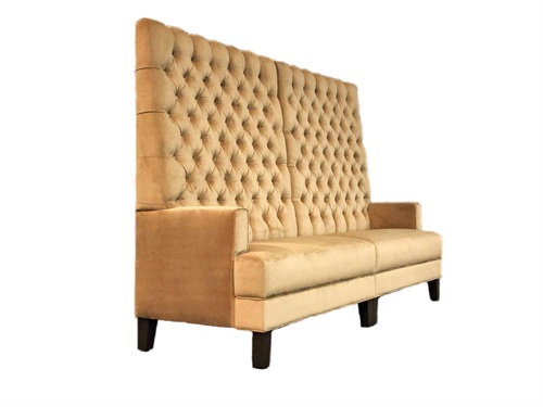High Back Button-Tufted Café Booth Seating | Luxurious Velvet & Solid Wood Frame