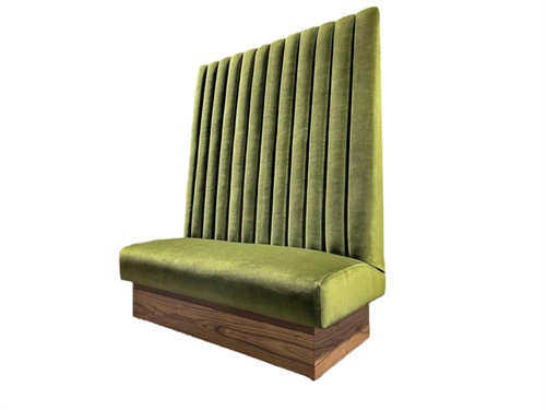 Green Velvet High-Back Hotel Booth Seating - Luxury Commercial Seating