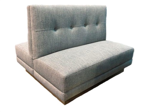 High-Quality Gray Upholstered Double Booth Seating - Ideal for Cafes and Restaurants