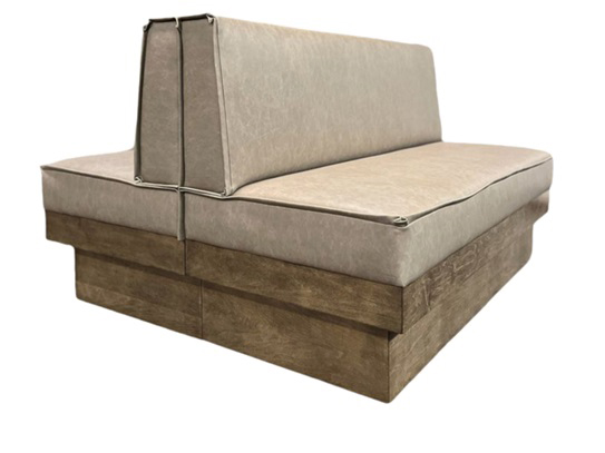 Double-Sided Retro Wooden Base Booth Seating – Commercial Western Restaurant Sofa