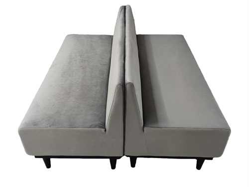 Grey Velvet Lounge Club booth sofa – commercial high-end seating