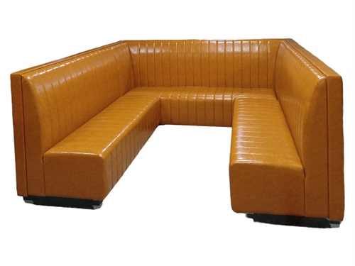 U-Shaped Orange Faux Leather KTV Booth Sofa – Stylish & Durable Seating