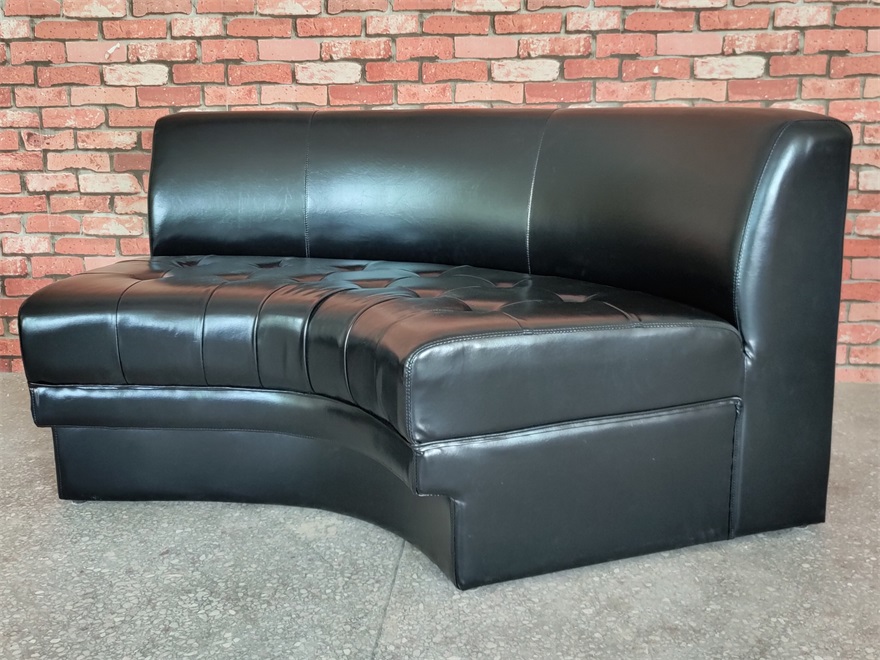 Curved back luxury black bar sofa
