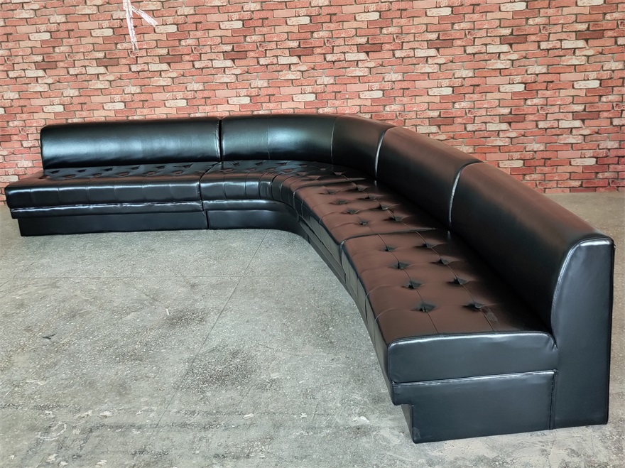 Luxury black bar sofa | High quality commercial lounge sofa