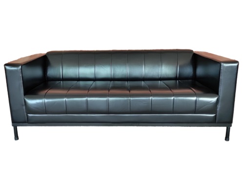 Black Leather Bar Sofa - Modern, Comfortable, and Durable Seating for Commercial Spaces