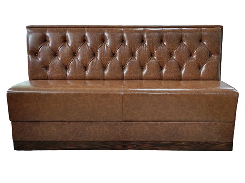 Premium Western Restaurant Booth Seating - Classic Button-Tufted Backrest Leather Banquette