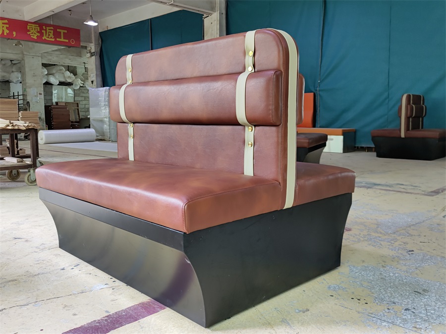 Double-sided leather booth sofa - Commercial booth for barbecue restaurant