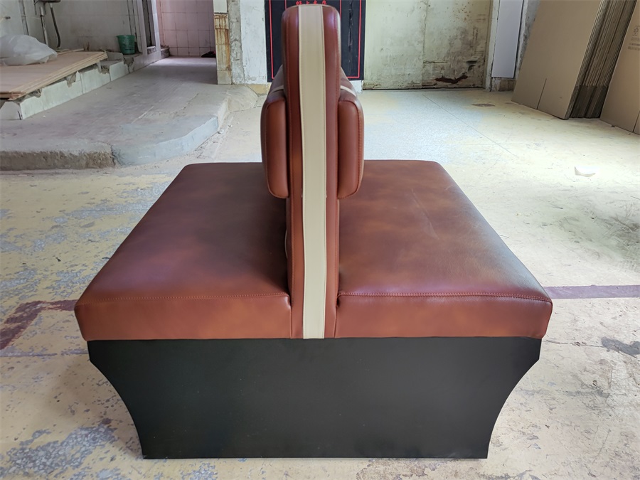 Commercial Double-Sided Leather Booth Sofa, Designed for BBQ Restaurants, Durable and Easy to Clean
