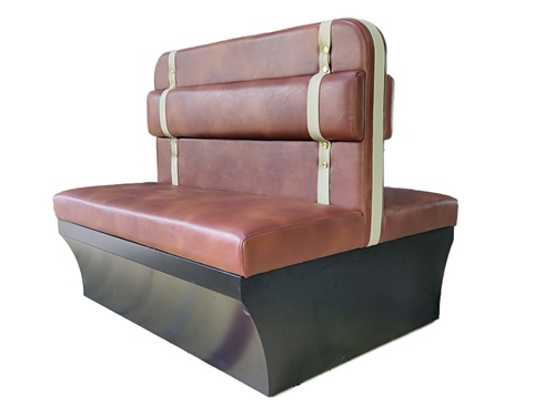 Commercial Double-Sided Leather Booth Sofa, Designed for BBQ Restaurants, Durable and Easy to Clean