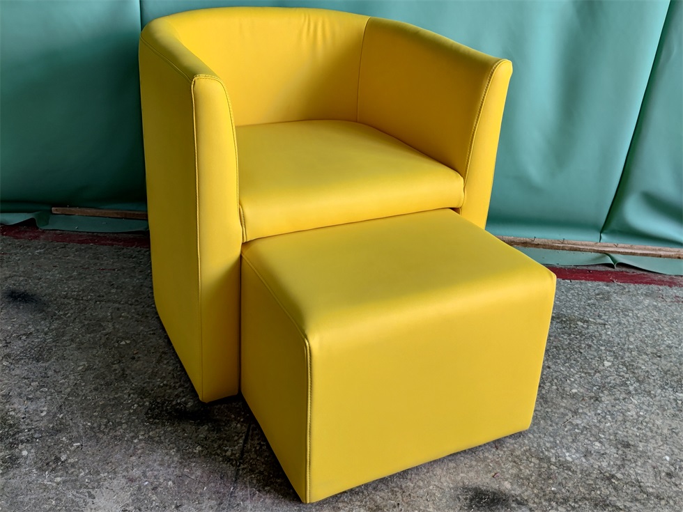 Modern Yellow Bar Sofa with Ottoman - Perfect for Stylish Bars, Lounges, and Living Spaces