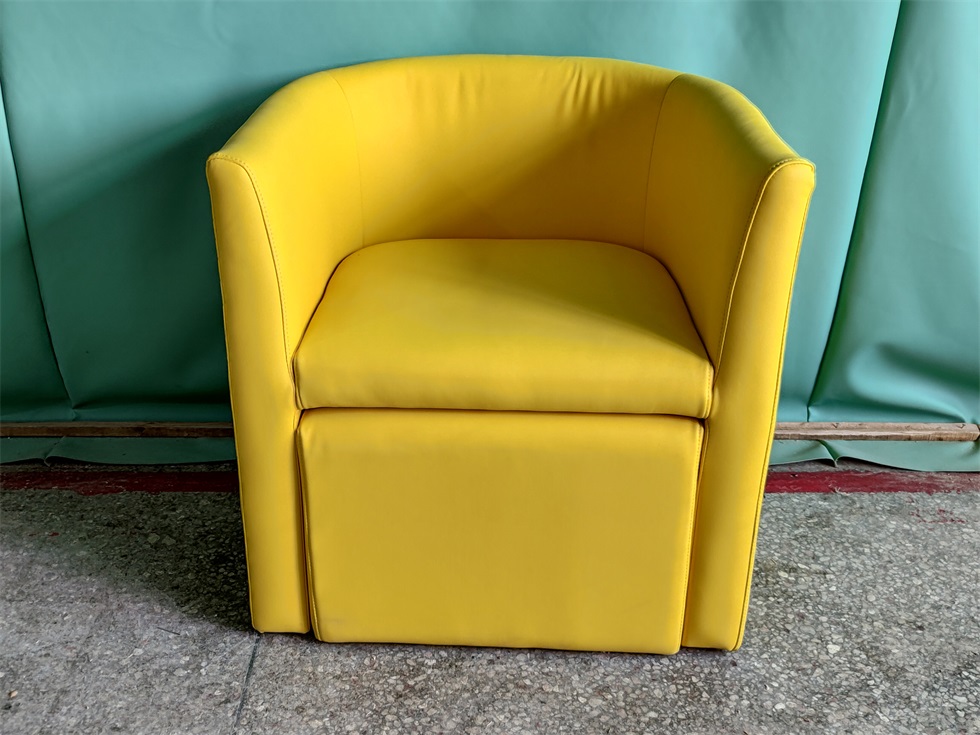 Modern Yellow Bar Sofa with Ottoman - Perfect for Stylish Bars, Lounges, and Living Spaces
