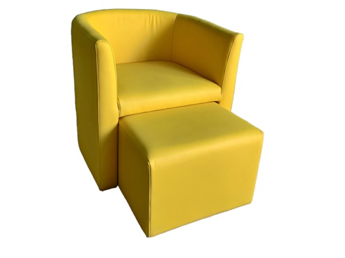 Modern Yellow Bar Sofa with Ottoman - Perfect for Stylish Bars, Lounges, and Living Spaces