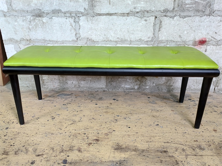 Modern Green Upholstered Hotel Bench