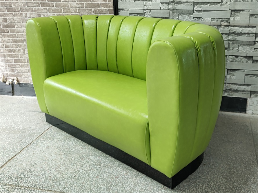 Green Vinyl Curved Bar Sofa - Modern Booth Seating for Bars, Lounges & Clubs | Durable & Stylish