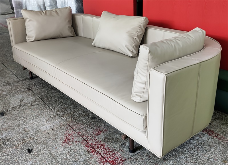 Modern Minimalist Light Beige Premium Club Sofa | Ideal for Lounges & Hotel Lobbies