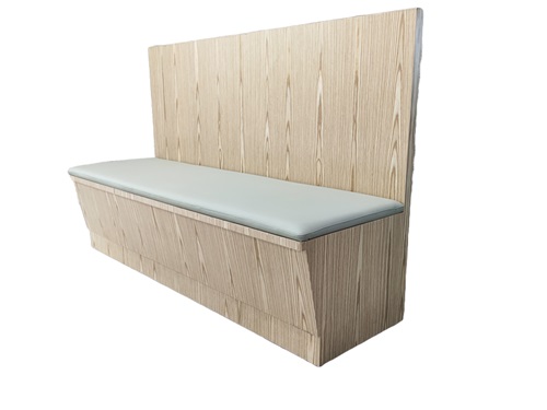 Natural Wood Grain BBQ Restaurant Booth Seating – Scandinavian Minimalist Style