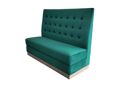 Green Velvet High-Back Booth Seating - The Elegant Choice for Cafes and Restaurants