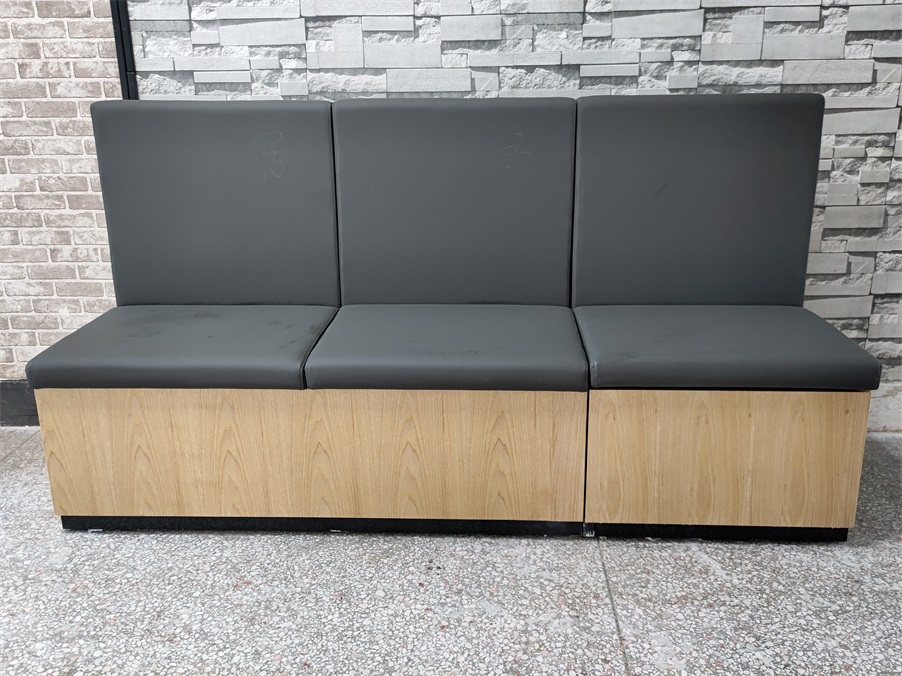 Customizable Restaurant Booth Seating - Gray Upholstered Banquette