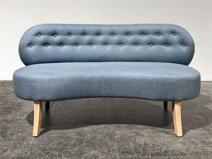 Blue-gray retro cafe booth sofa, suitable for restaurants and commercial places