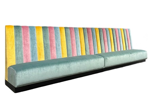 Velvet Striped Booth Seating for Modern Western Restaurants