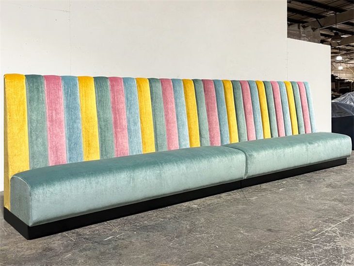 Vibrant Striped Booth Seating for Modern Restaurants