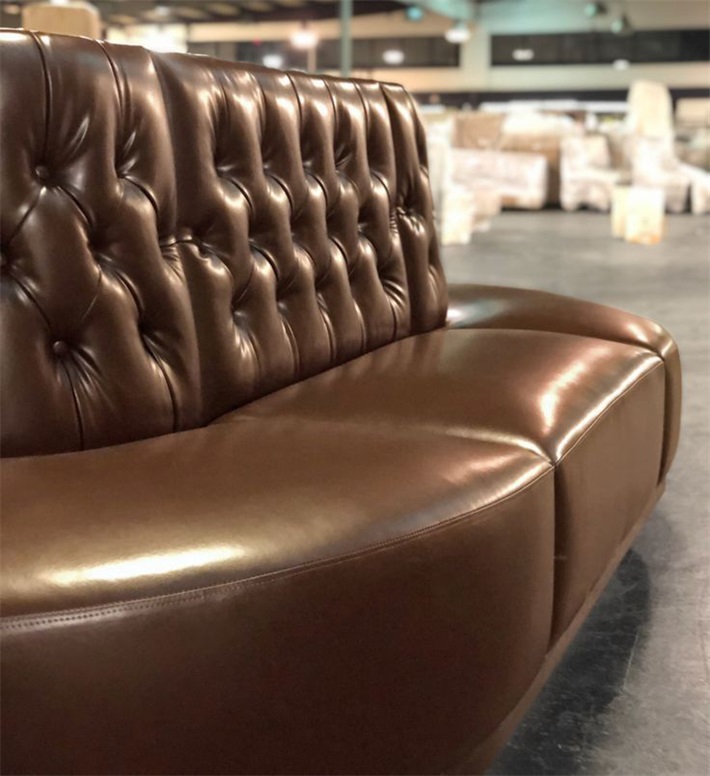 Oval PU leather bar booth