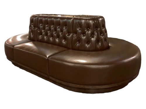 Oval PU Leather Button-Tufted Bar Booth Sofa – Premium Commercial Seating