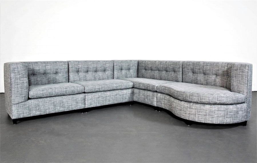 L-Shaped and Curved Modern Stylish Club Booth Sofa