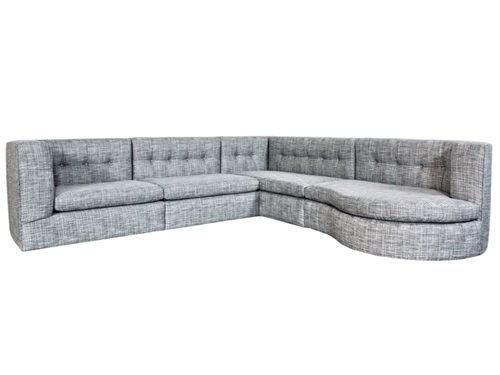 L-Shaped and Curved Modern Stylish Club Booth Sofa