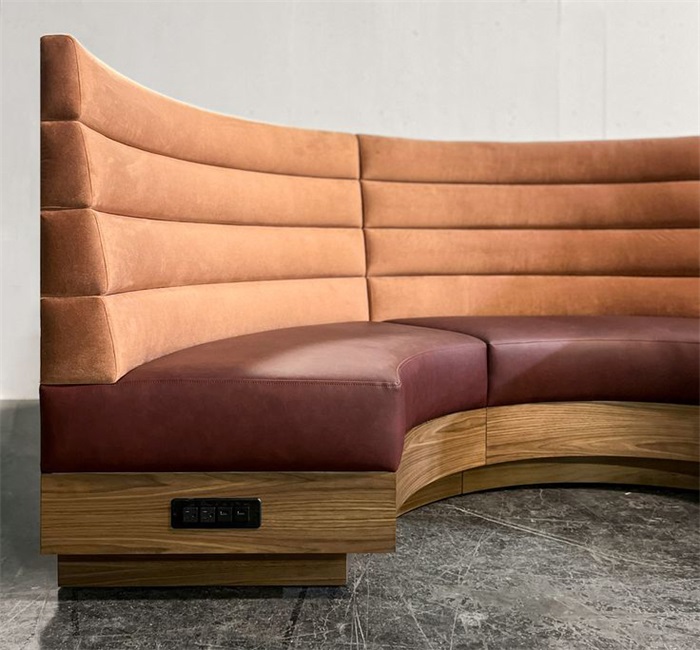 Vinyl booth sofa