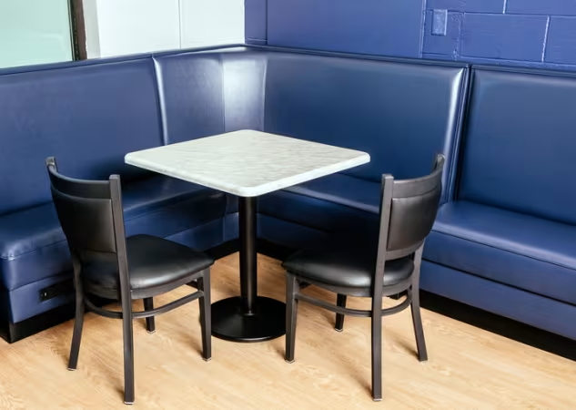 Small contemporary restaurant booths