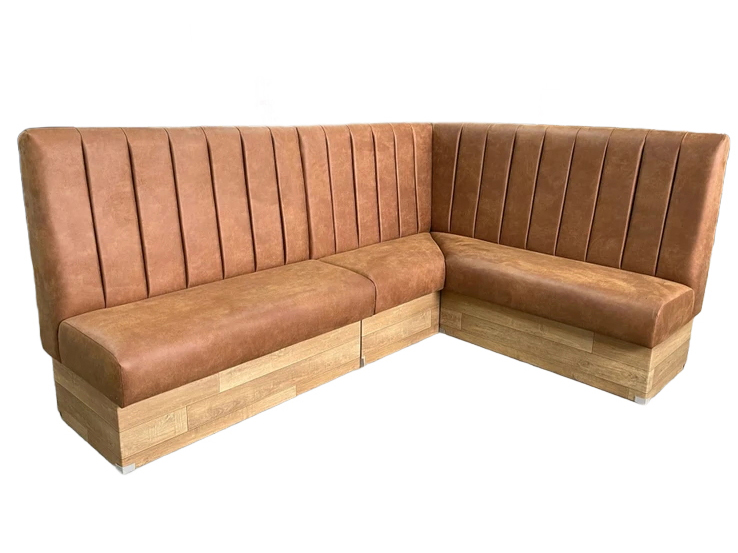 L Shaped Bench Dining for Bars - Stylish Vinyl Upholstered Seating in Modern Design