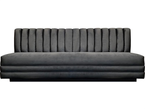 Modern Style Velvet Vertical Stripe Backrest Bar Booth | High-End Commercial Bar Seating