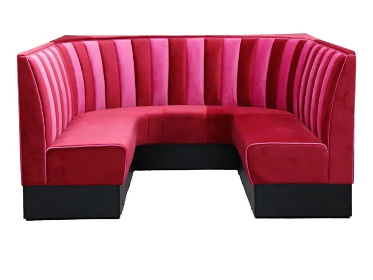High-End KTV U-Shaped Velvet booth seating - Perfect for Dining & Entertainment Venues