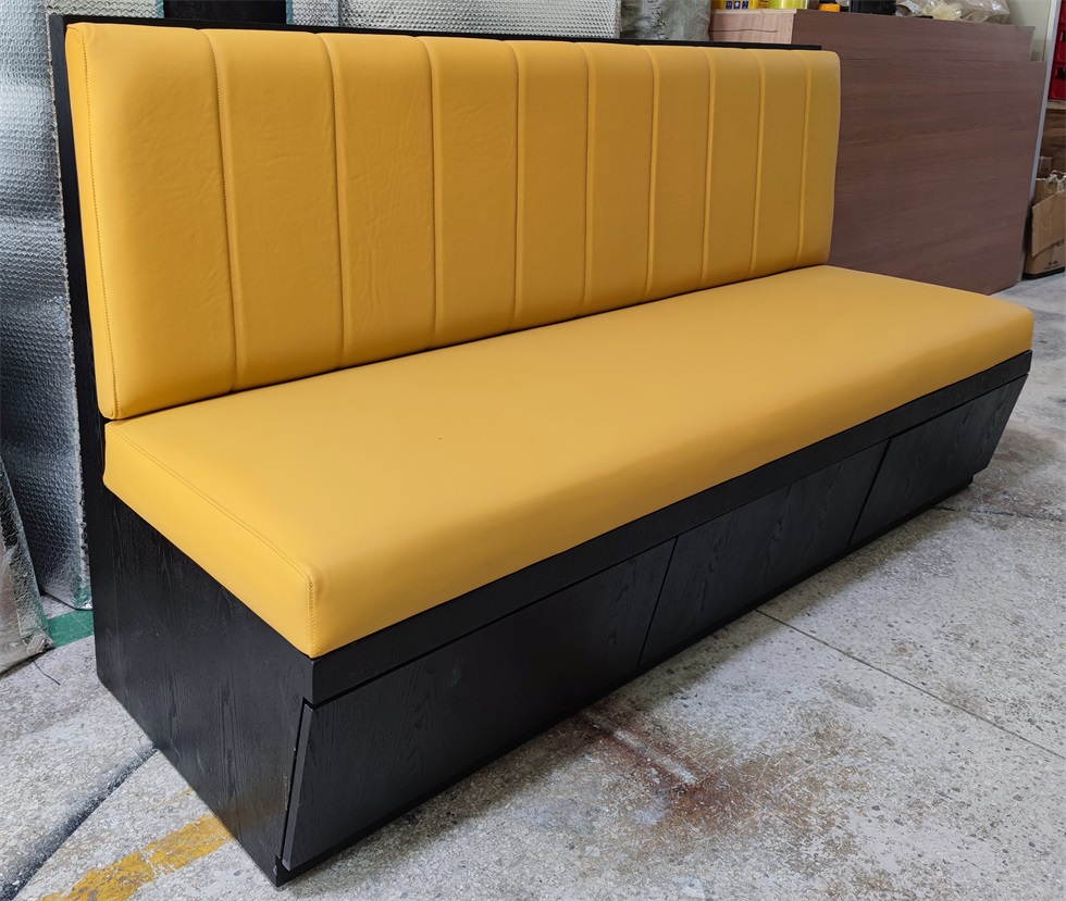 Modern Minimalist Booth Seating Sofa for BBQ Restaurants with Storage Drawers