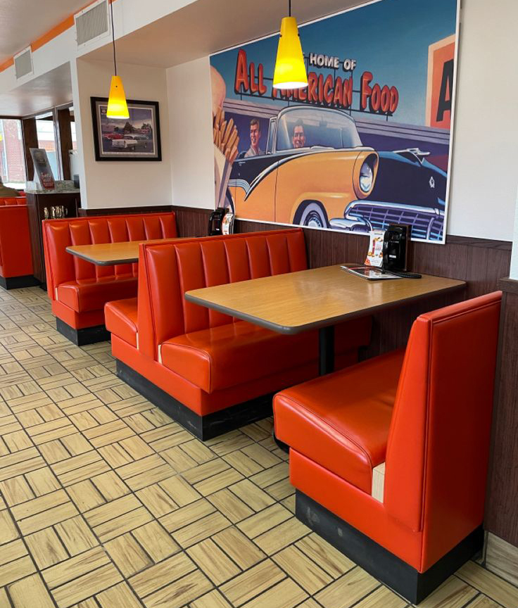 leather booth seating