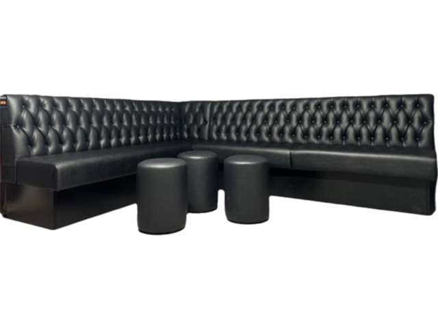 Luxurious Tufted Bar Bench L-shaped Booth Seating for Modern Spaces