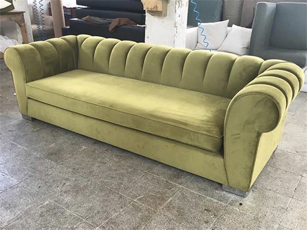 Custom Hotel Velvet Sofa | High-End Comfort Three-Seater Sofa