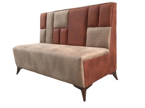Custom Velvet Hotel Restaurant Booth Seating | Modern High Back Commercial Dining Sofa